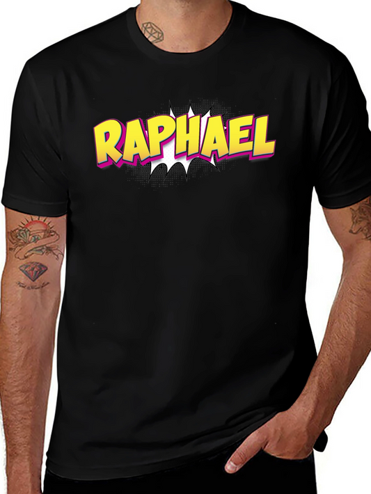 Raphael Comic Style Black T-Shirt