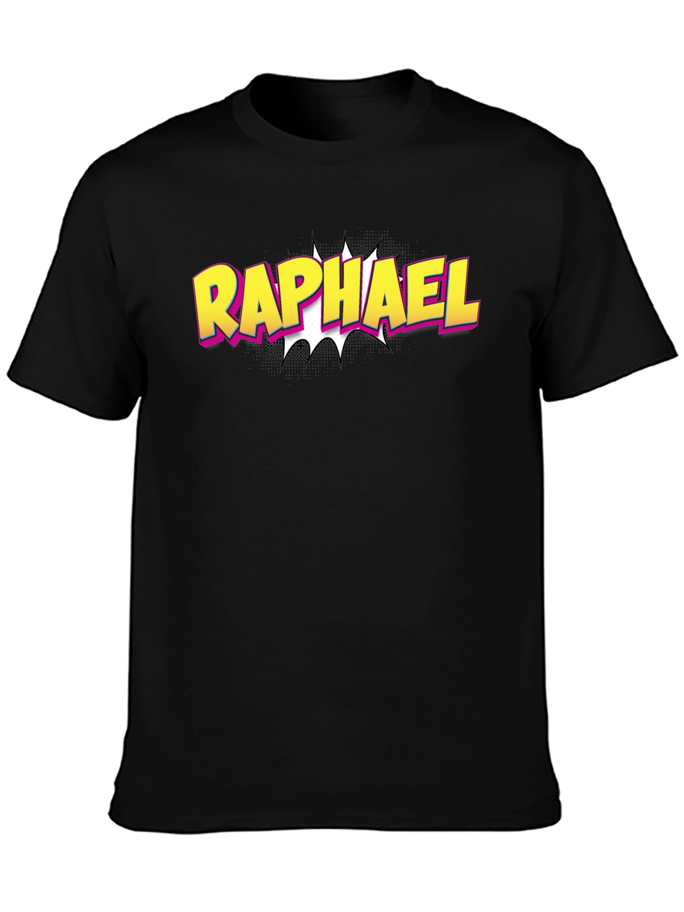 Raphael Comic Style Black T-Shirt
