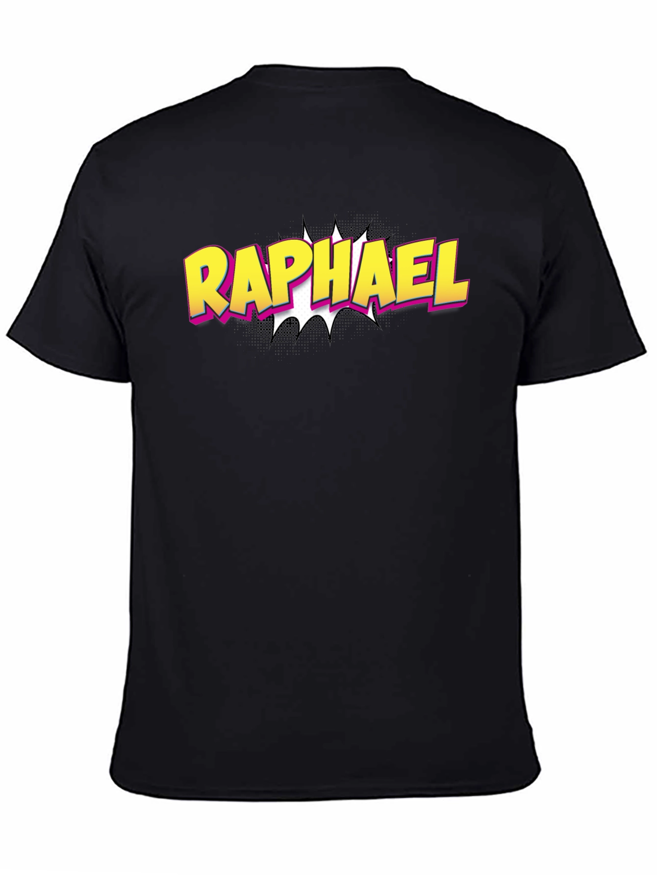 Raphael Comic Style Black T-Shirt