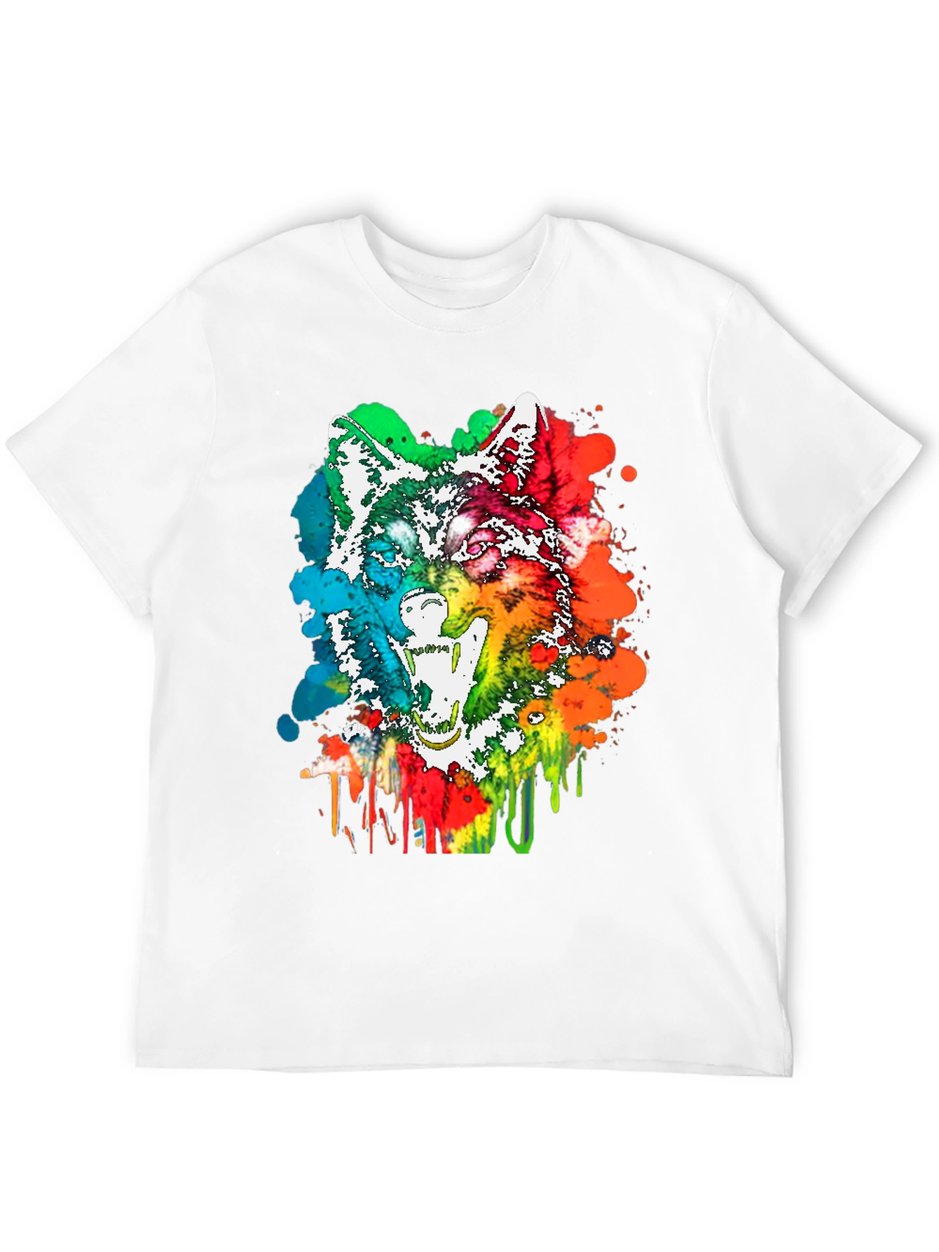 Colorful Wolf Graphic T-Shirt
