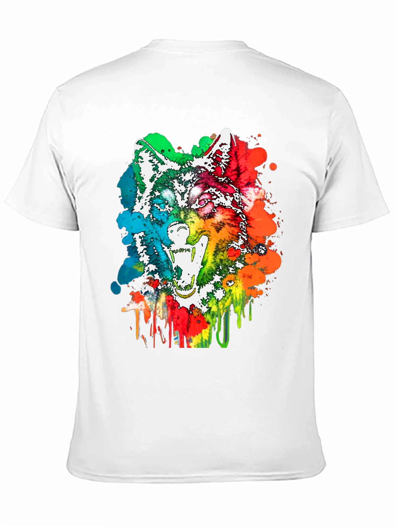 Colorful Wolf Graphic T-Shirt