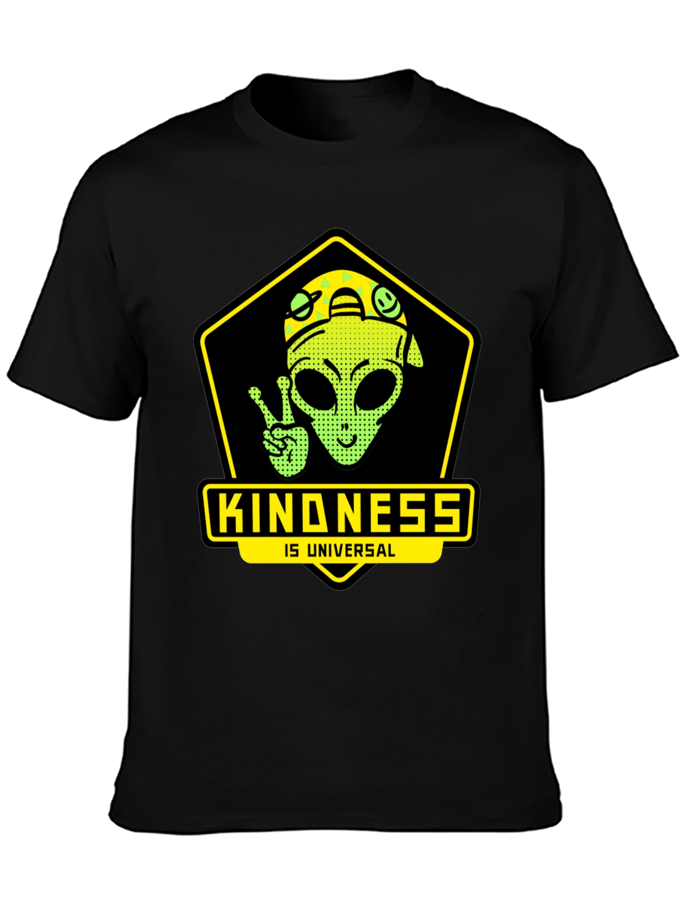 Kindness is Universal Alien Graphic T-Shirt