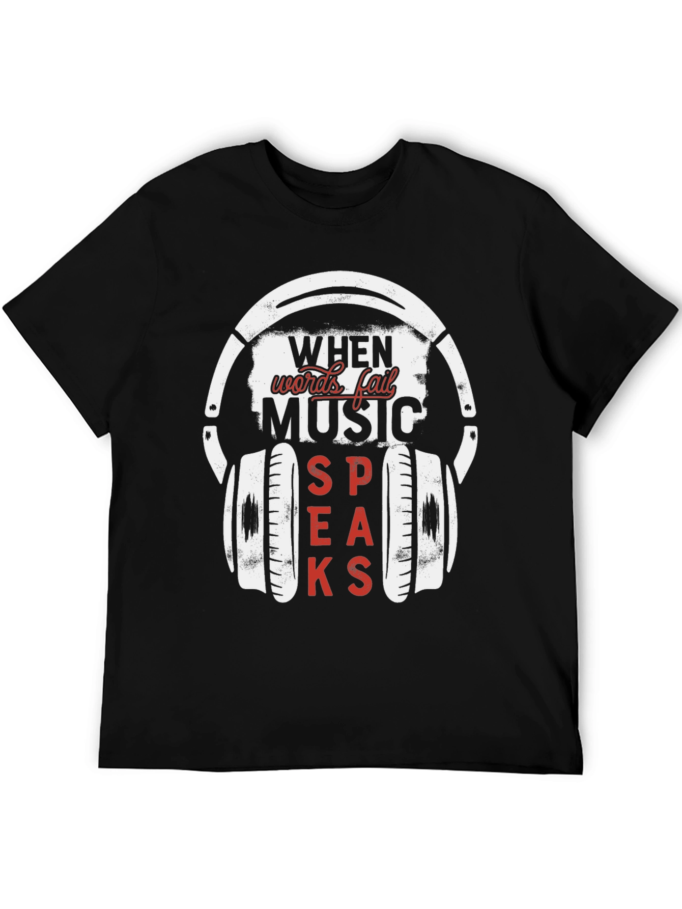 Music Speaks T-Shirt - Headphones Graphic Tee
