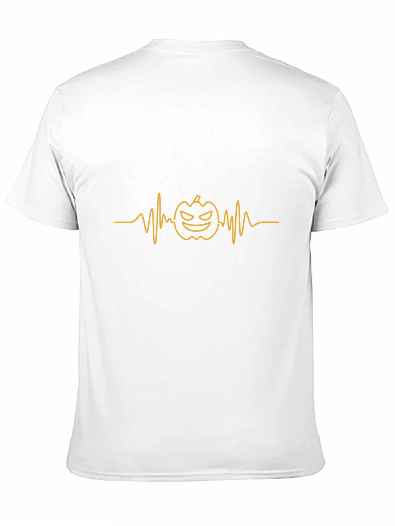 Halloween Pumpkin Heartbeat Graphic Tee - Black