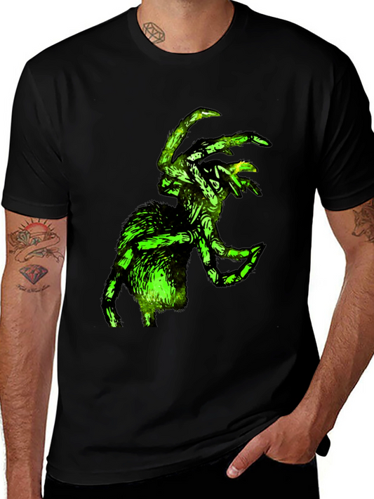 Green Glowing Spider Graphic T-Shirt