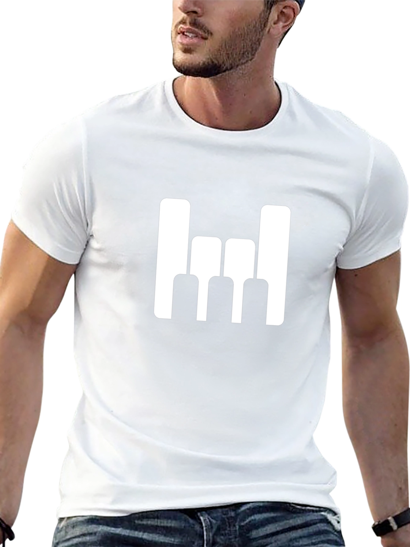 Modern Minimalist Graphic Tee - Black