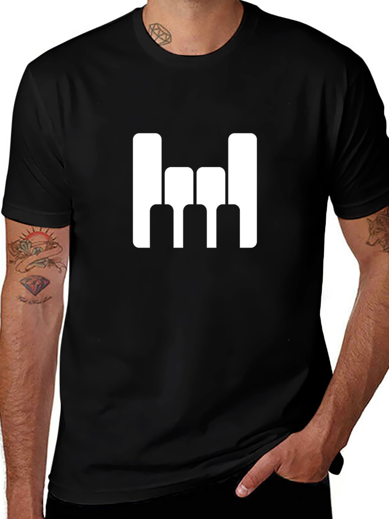 Modern Minimalist Graphic Tee - Black