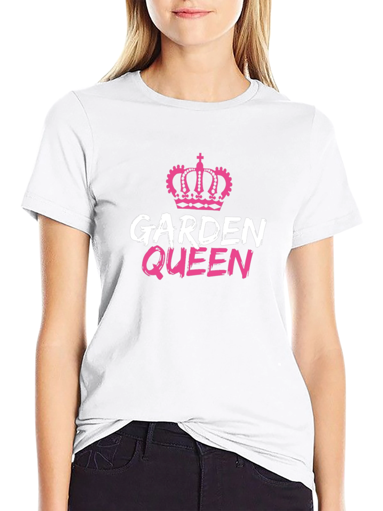 Garden Queen Graphic Tee - Black Cotton T-Shirt