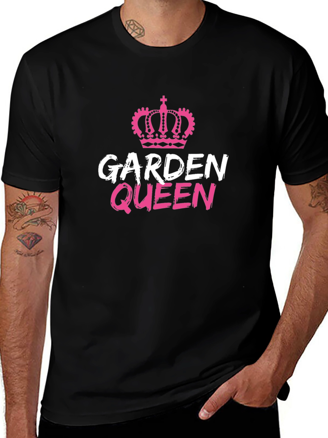 Garden Queen Graphic Tee - Black Cotton T-Shirt