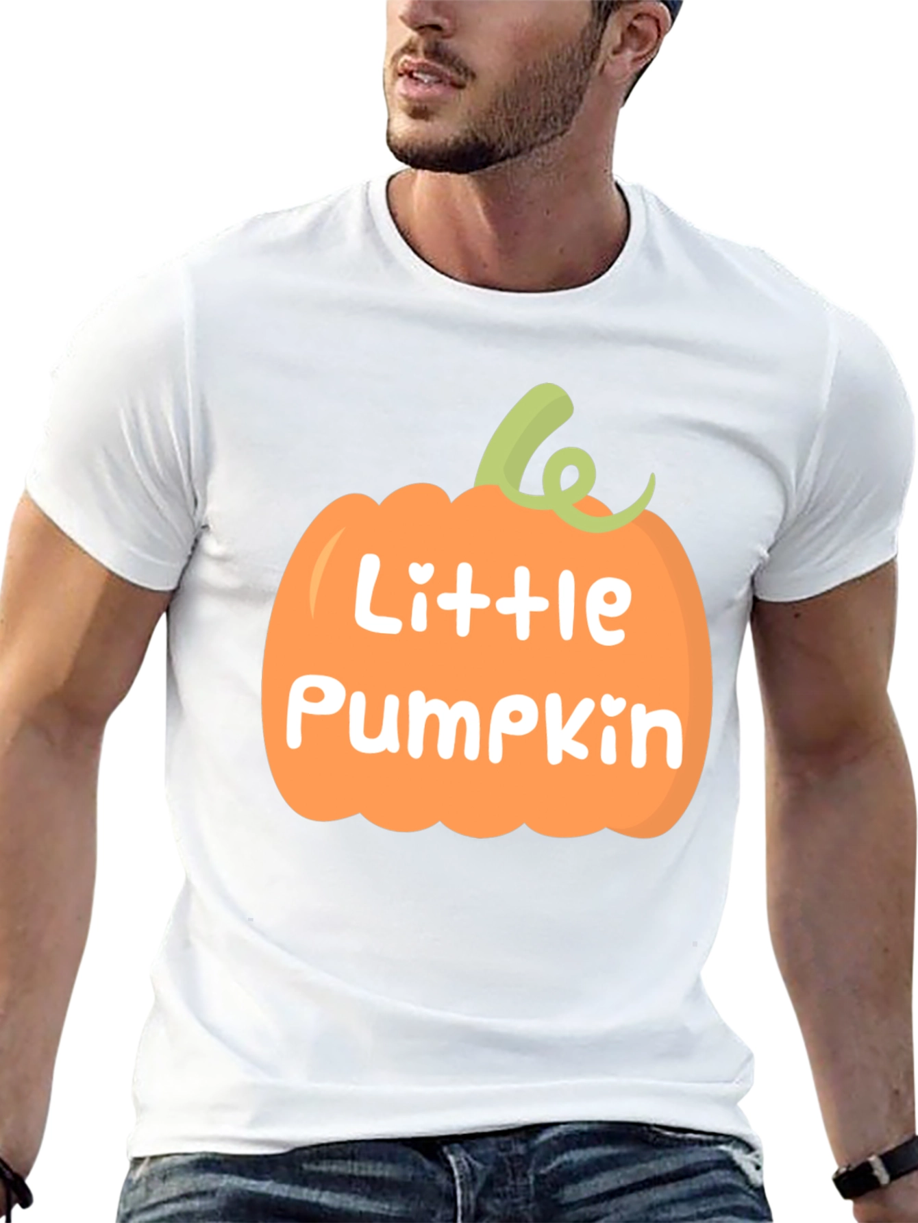 Little Pumpkin Graphic Tee - Black Crew Neck T-Shirt