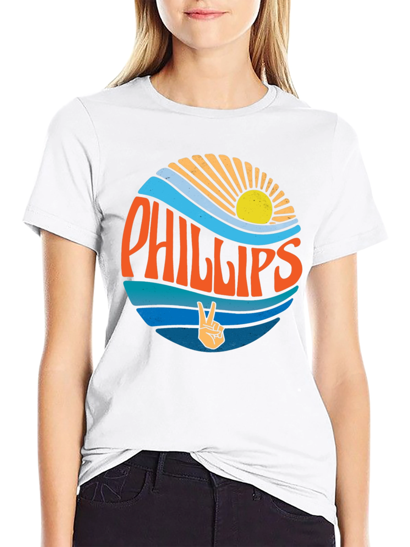 Phillips Retro Graphic Tee - Black Cotton Casual Shirt