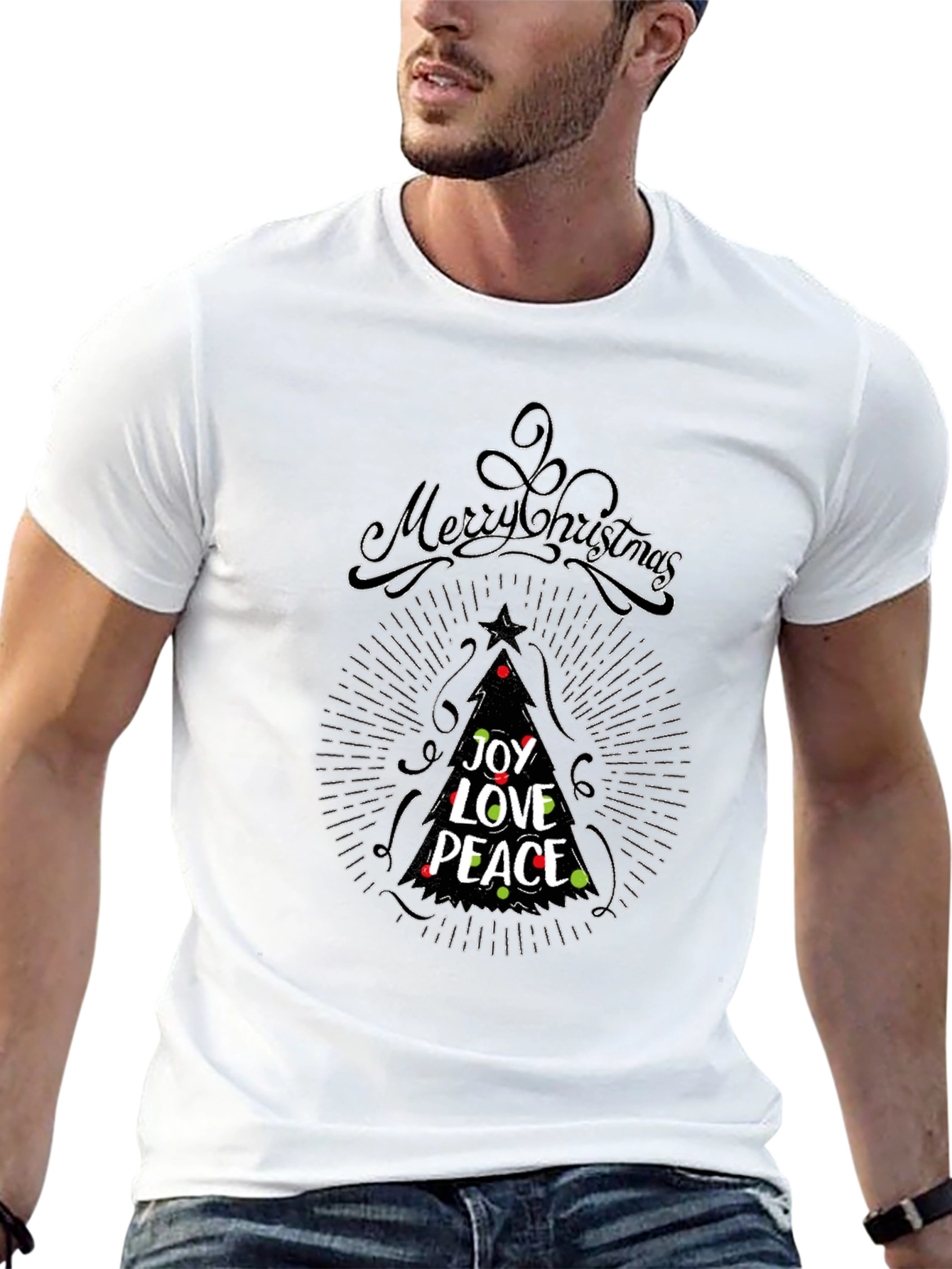 Merry Christmas Tree Joy Love Peace T-Shirt