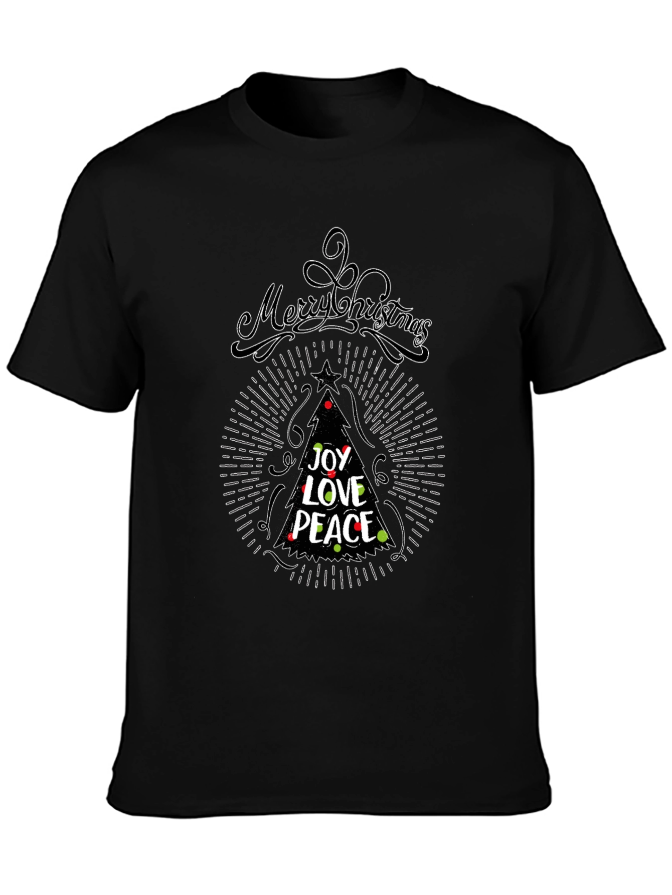 Merry Christmas Tree Joy Love Peace T-Shirt