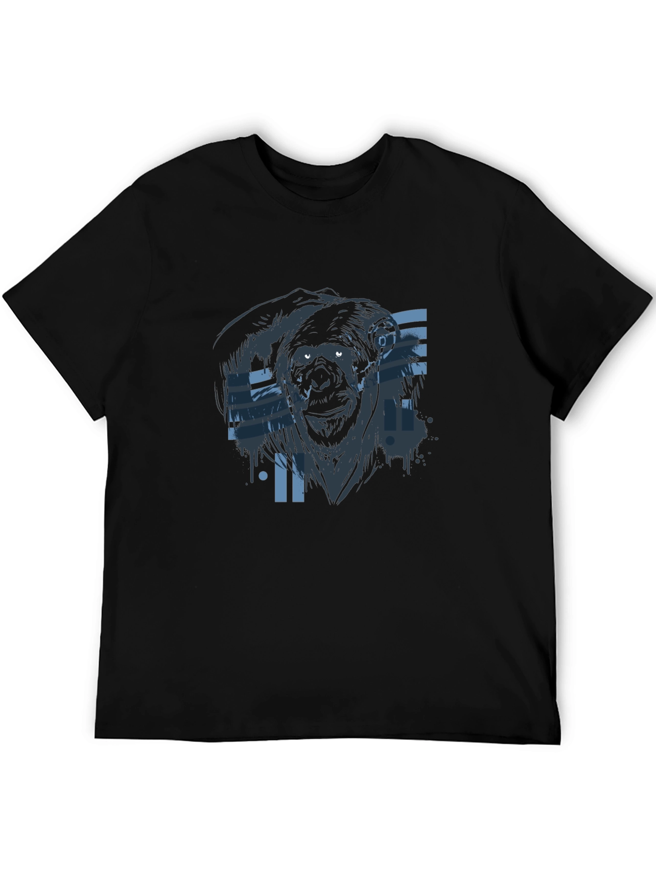 Cyber Gorilla Black T-Shirt - Cool Graphic Tee