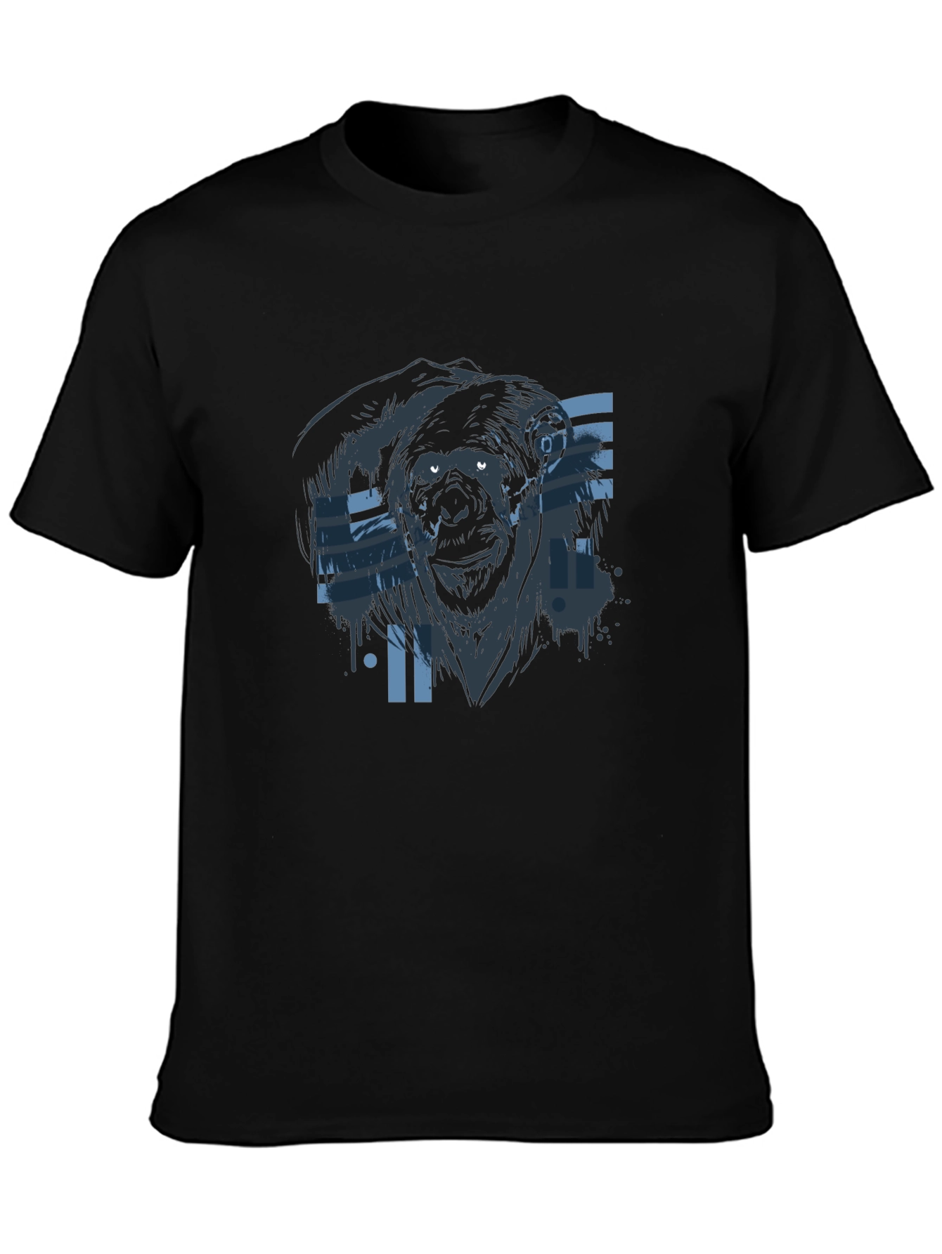 Cyber Gorilla Black T-Shirt - Cool Graphic Tee