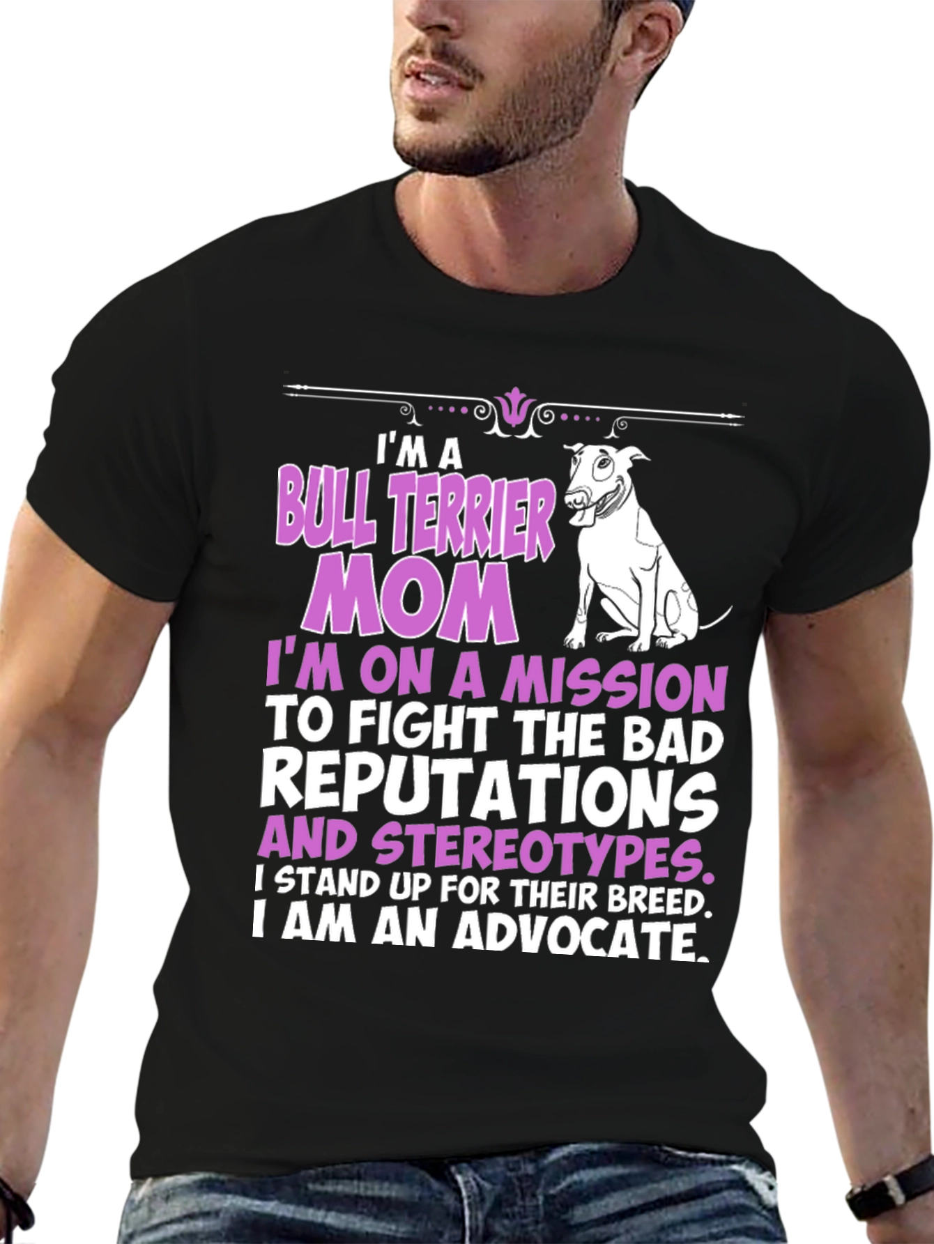 Bull Terrier Mom Graphic T-Shirt