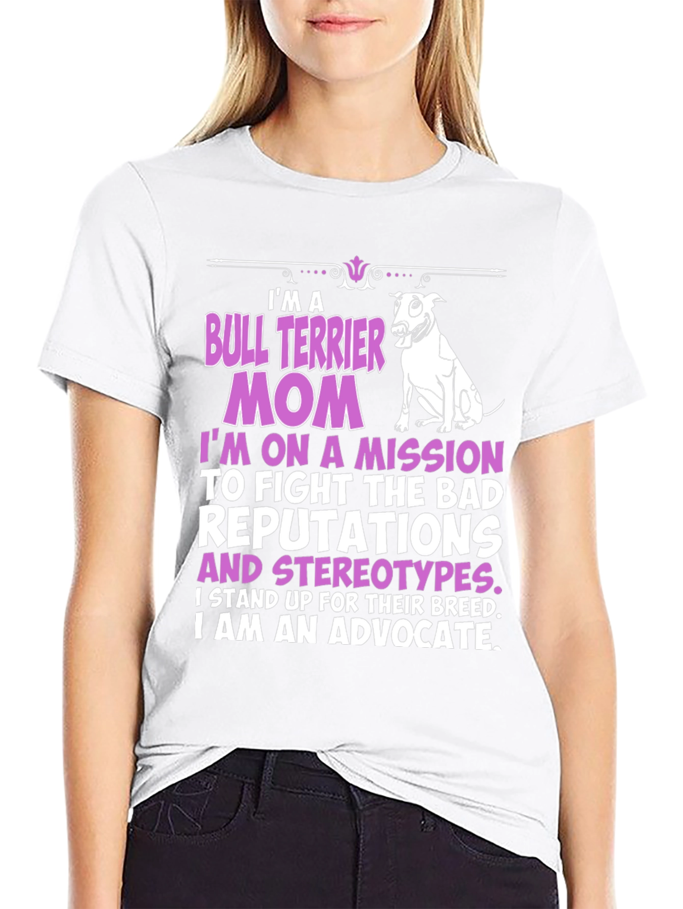 Bull Terrier Mom Graphic T-Shirt
