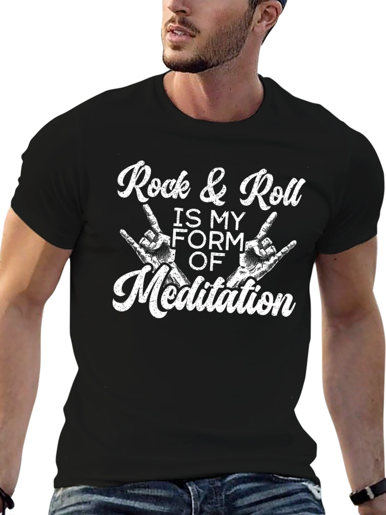 Rock & Roll Meditation Black T-Shirt