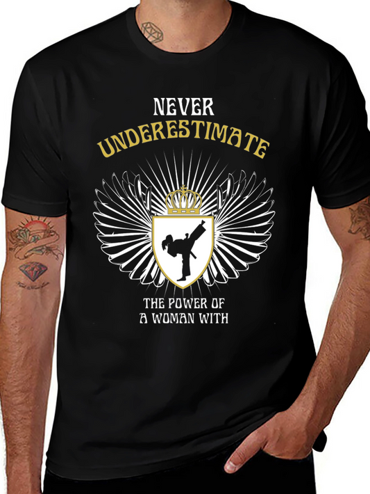 Never Underestimate Karate Woman Black T-Shirt