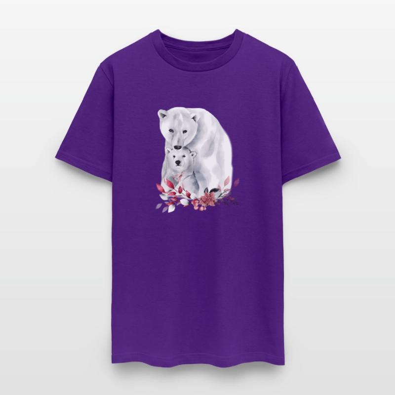 Mama Polar Bear And Baby Cub For And