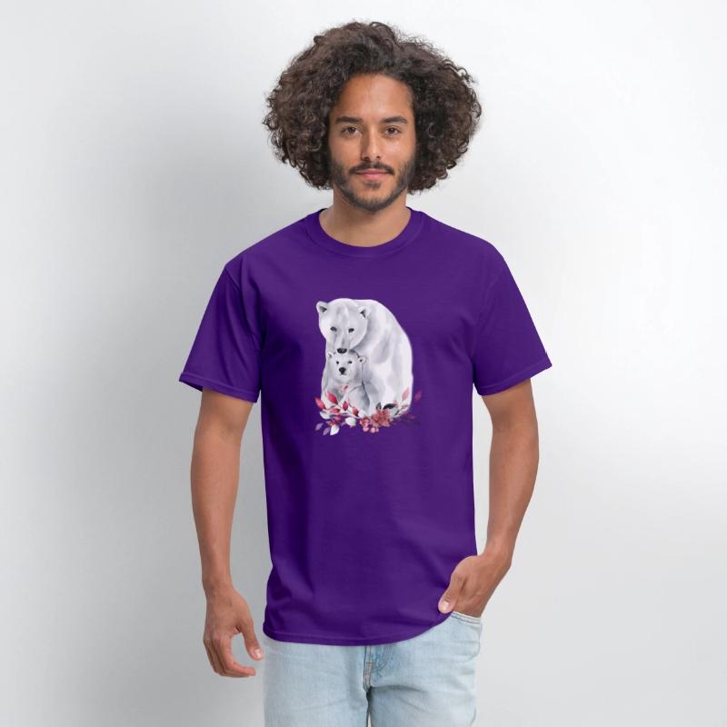 Mama Polar Bear And Baby Cub For And