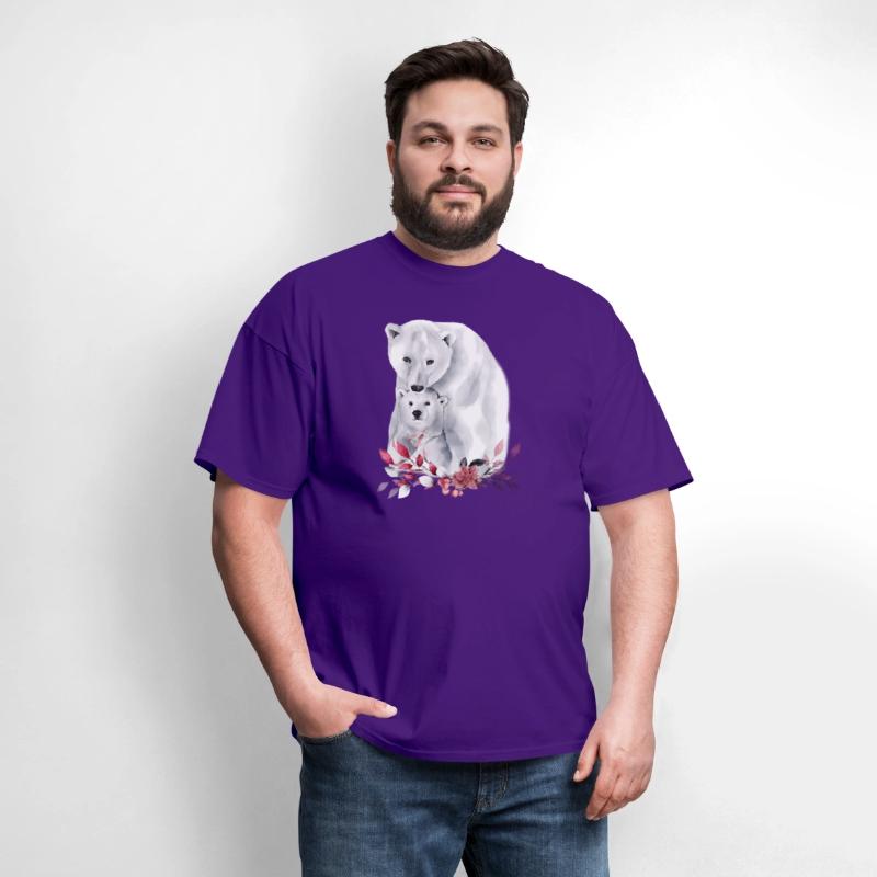 Mama Polar Bear And Baby Cub For And