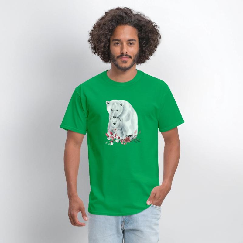 Mama Polar Bear And Baby Cub For And