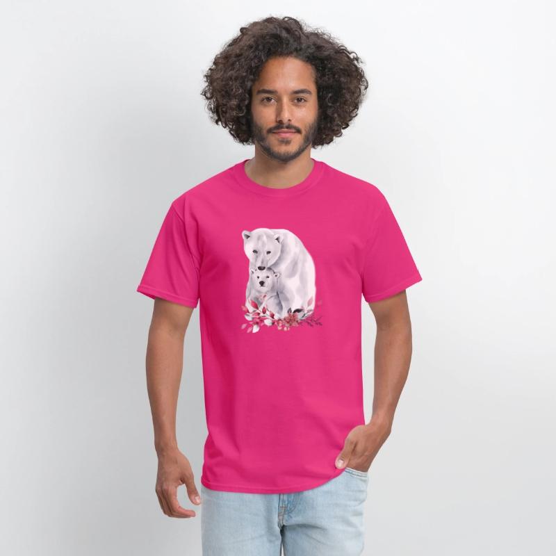 Mama Polar Bear And Baby Cub For And
