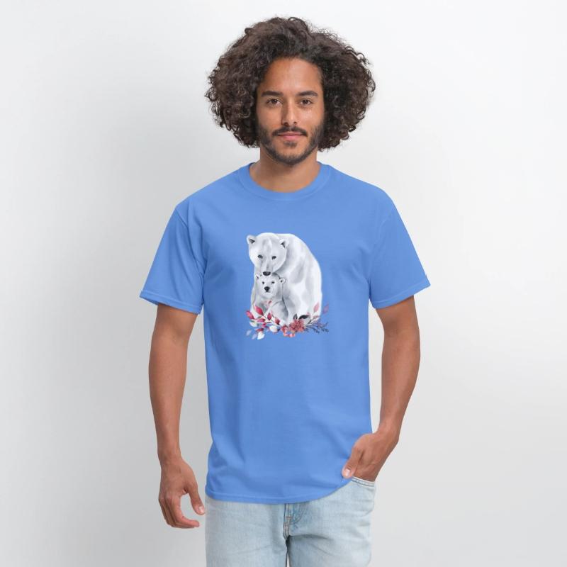 Mama Polar Bear And Baby Cub For And