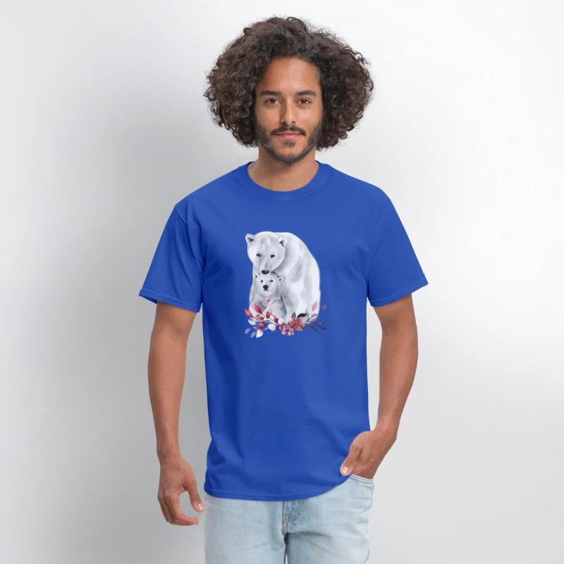 Mama Polar Bear And Baby Cub For And