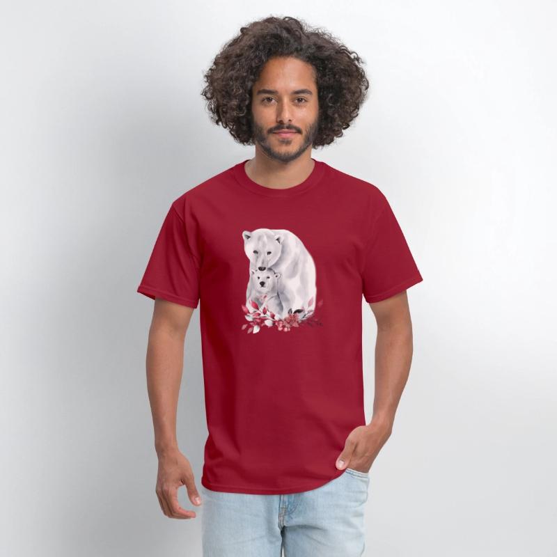 Mama Polar Bear And Baby Cub For And