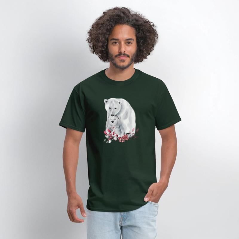 Mama Polar Bear And Baby Cub For And