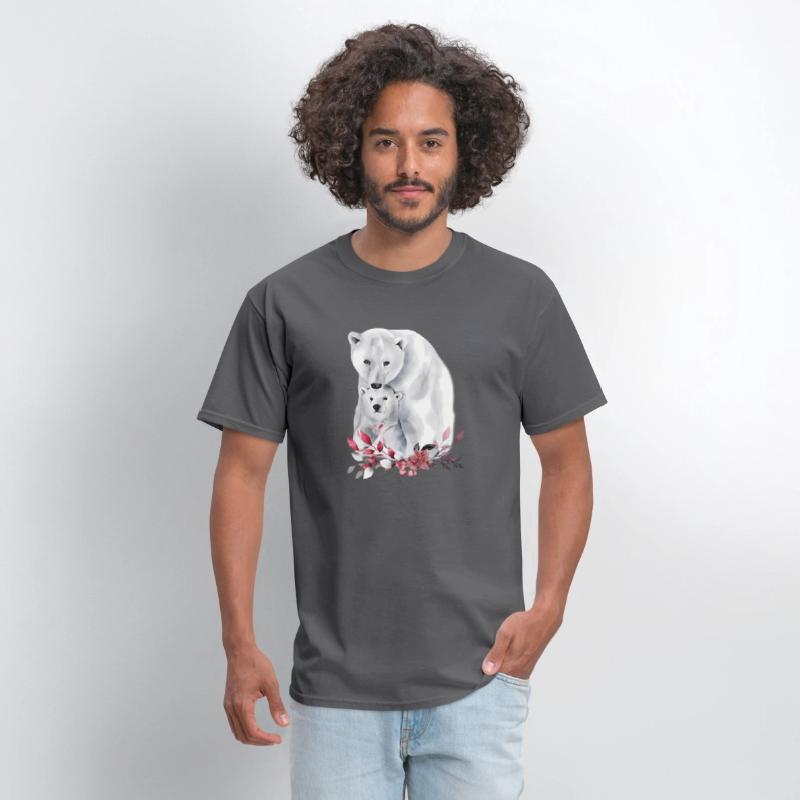 Mama Polar Bear And Baby Cub For And