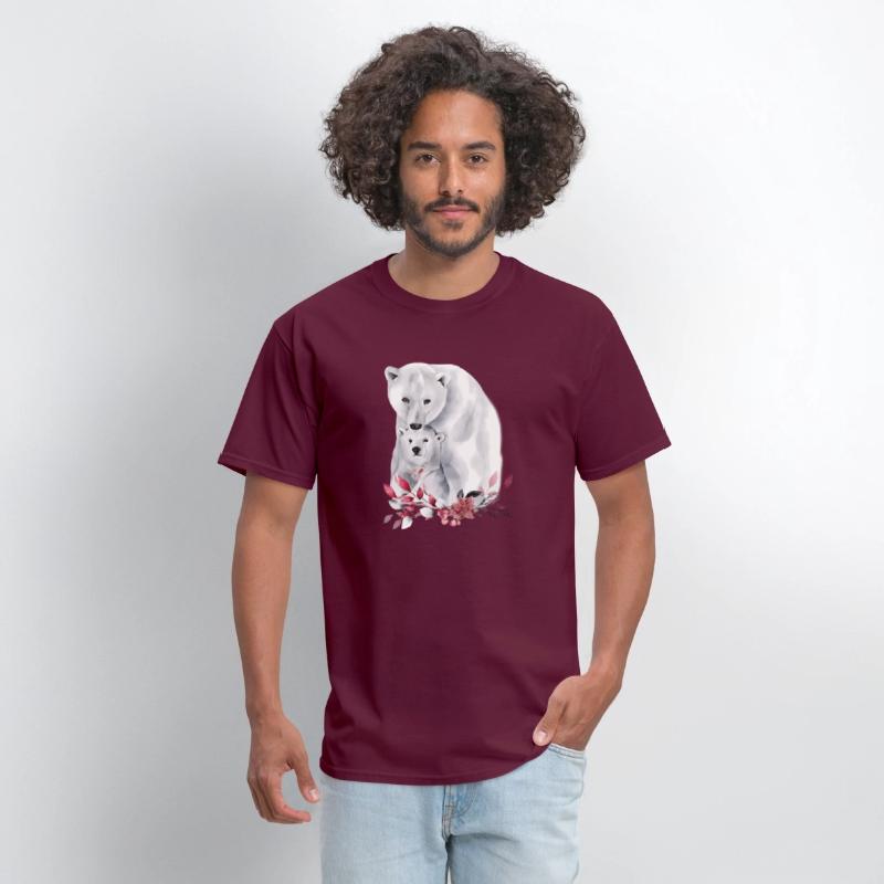 Mama Polar Bear And Baby Cub For And