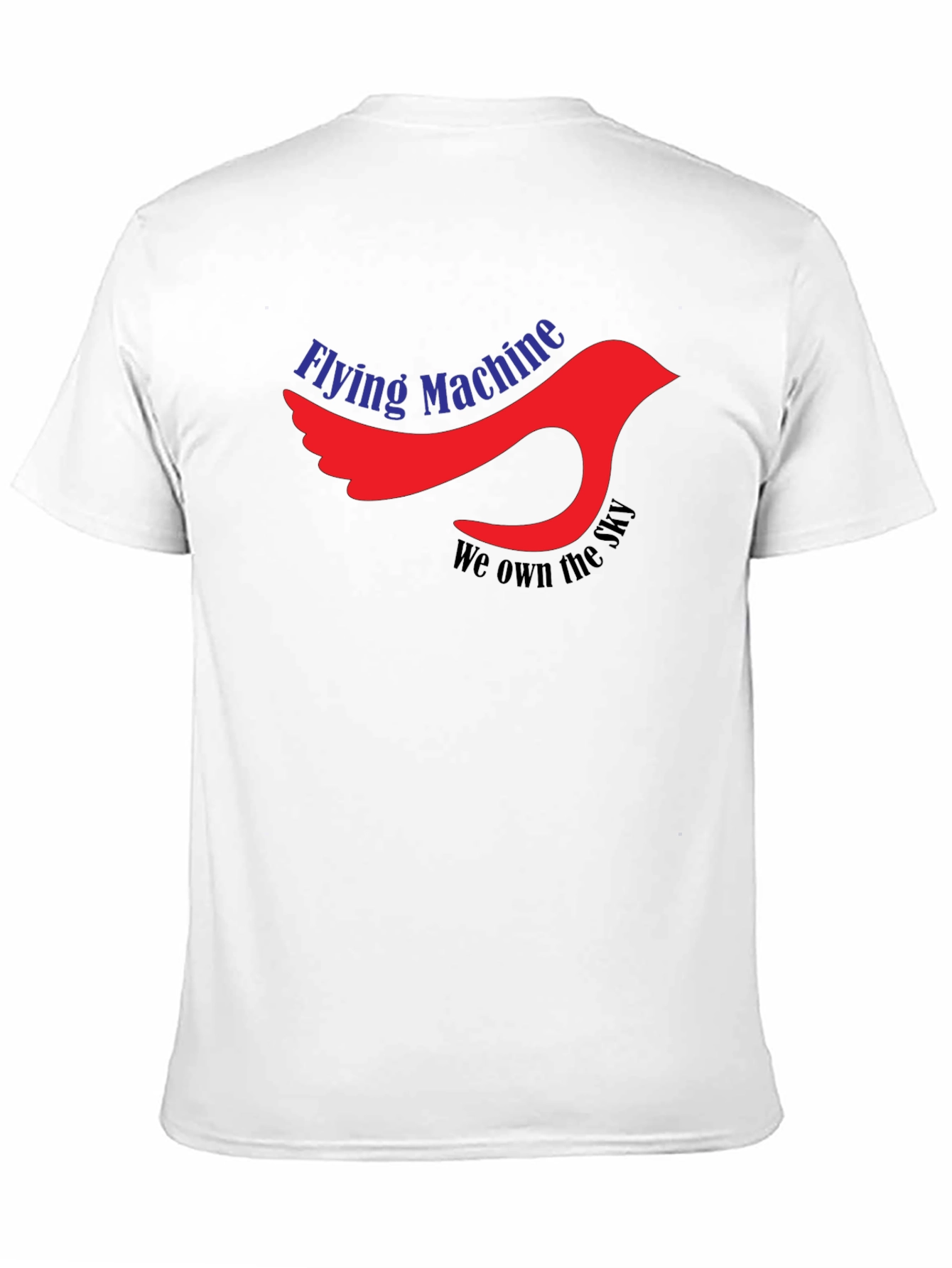 Flying Machine Graphic Tee - Black Cotton Bird Design