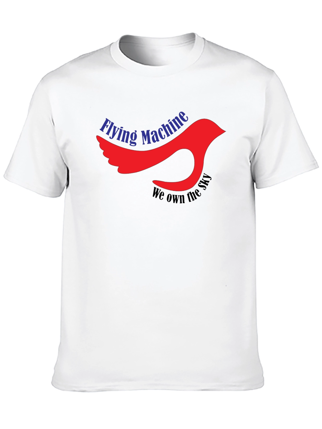Flying Machine Graphic Tee - Black Cotton Bird Design