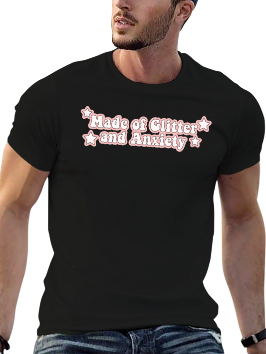 Glitter and Anxiety Black T-Shirt