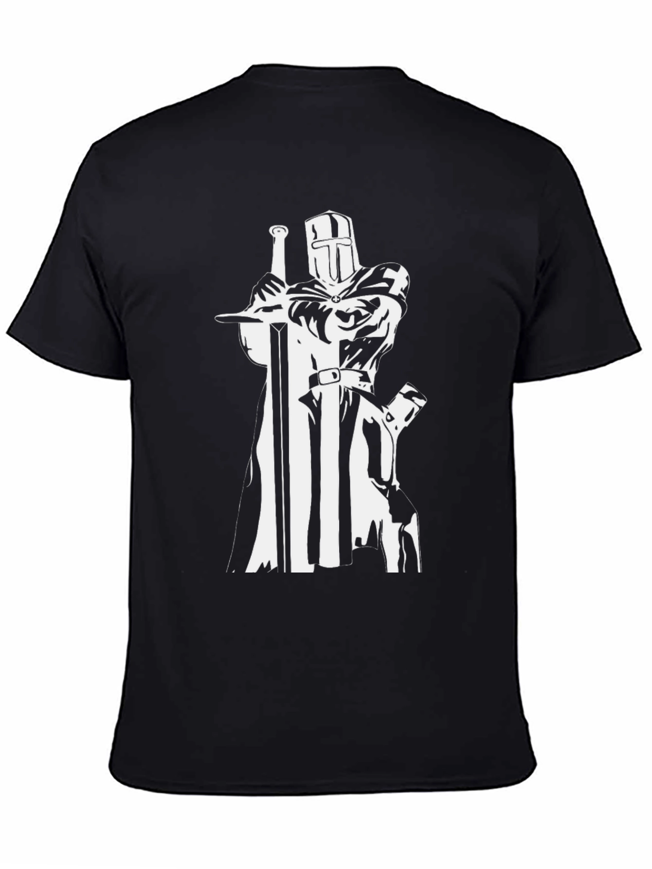Crusader Knight T-Shirt - Black Graphic Tee