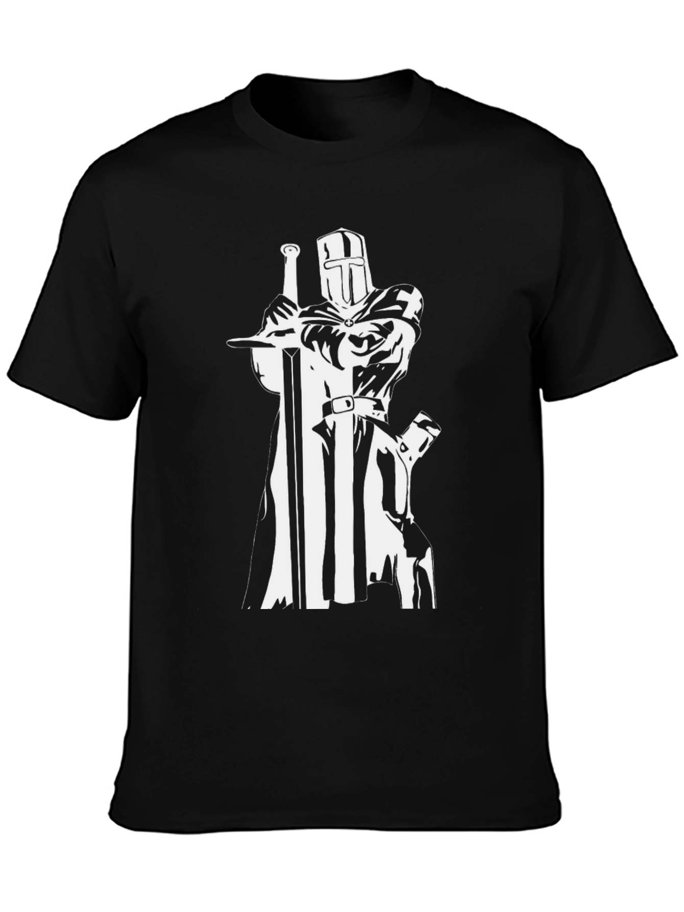 Crusader Knight T-Shirt - Black Graphic Tee
