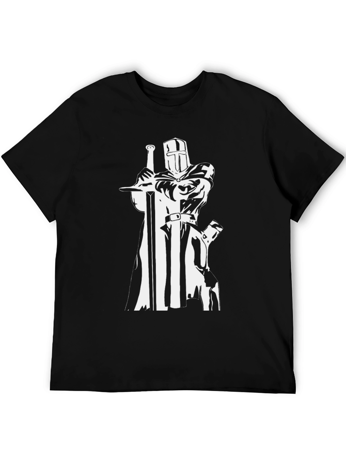 Crusader Knight T-Shirt - Black Graphic Tee