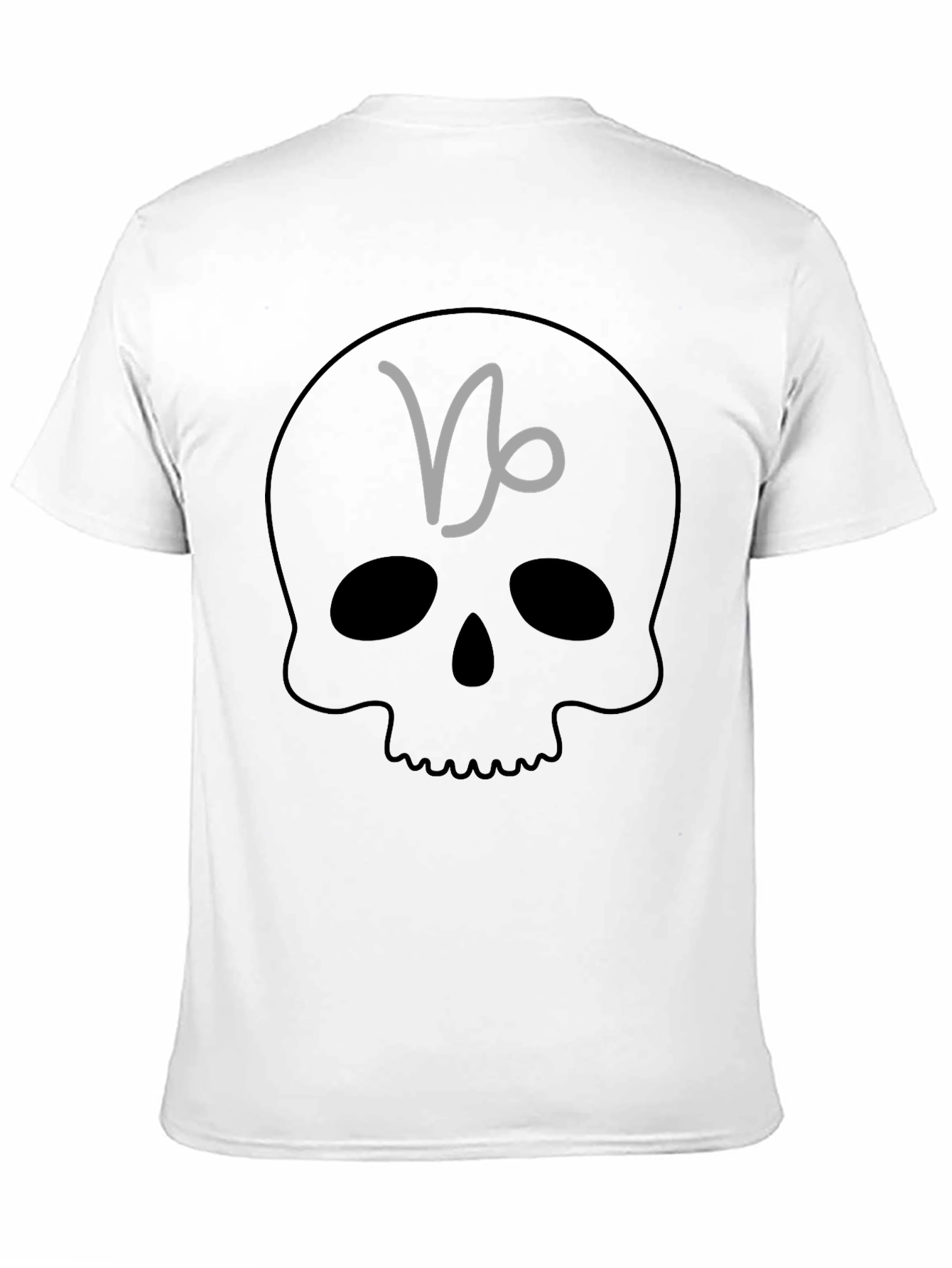 Capricorn Skull Graphic Tee - Black