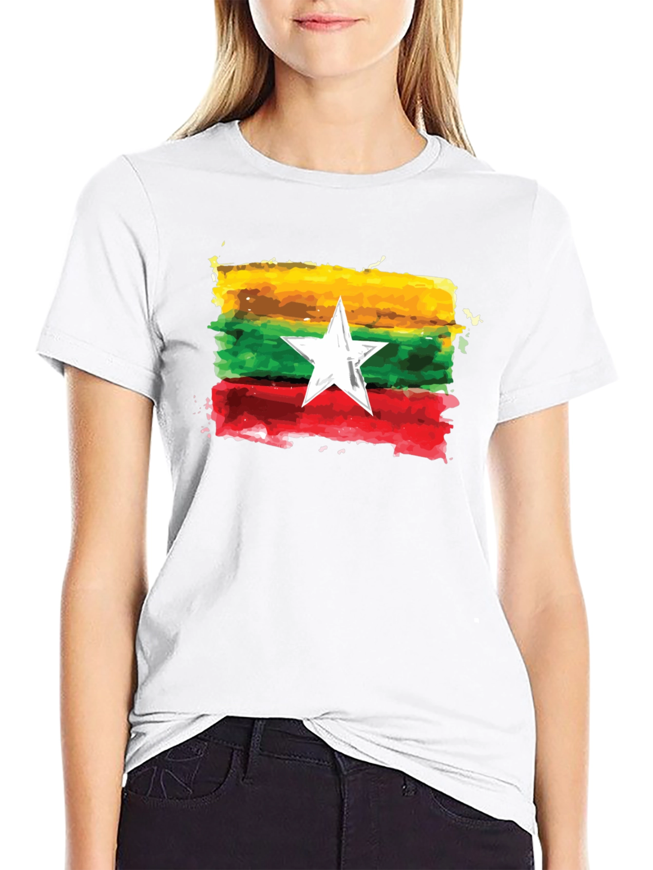 Myanmar Flag Graphic T-Shirt - Casual Style