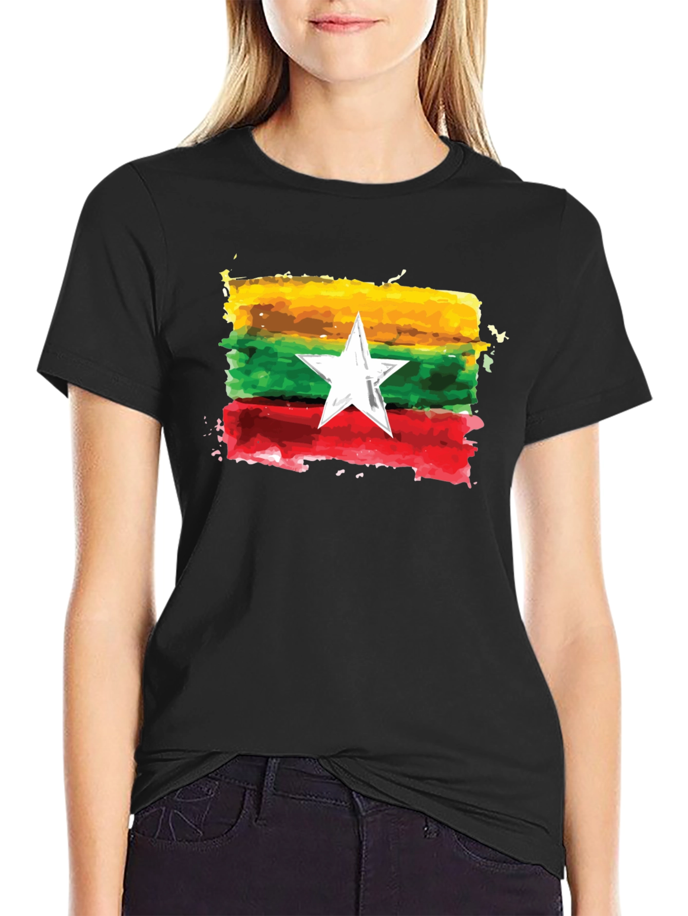 Myanmar Flag Graphic T-Shirt - Casual Style
