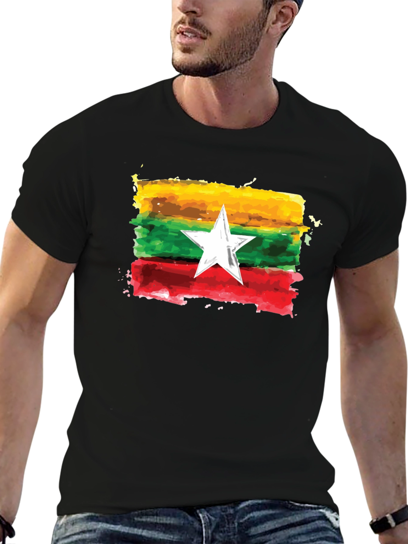 Myanmar Flag Graphic T-Shirt - Casual Style