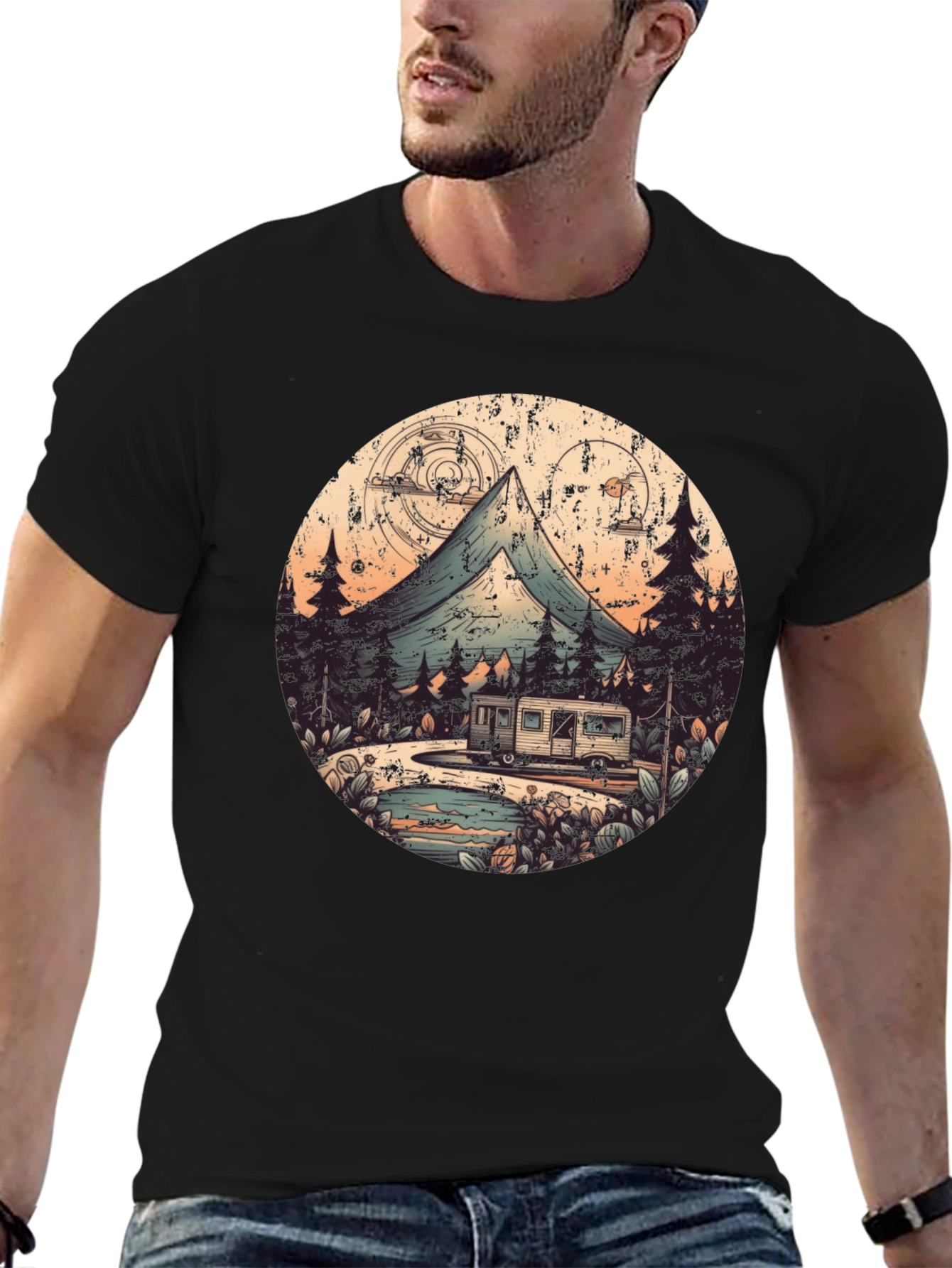 Retro Camping Adventure Graphic Tee