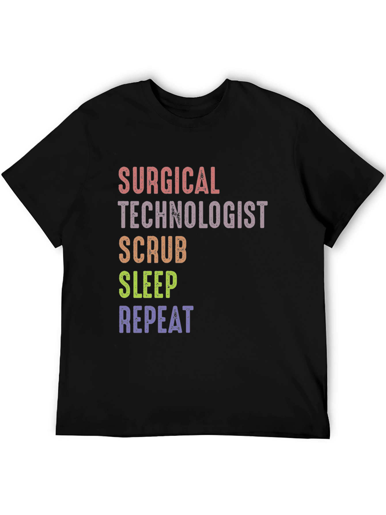 Surgical Tech Scrub Sleep Repeat Graphic Tee
