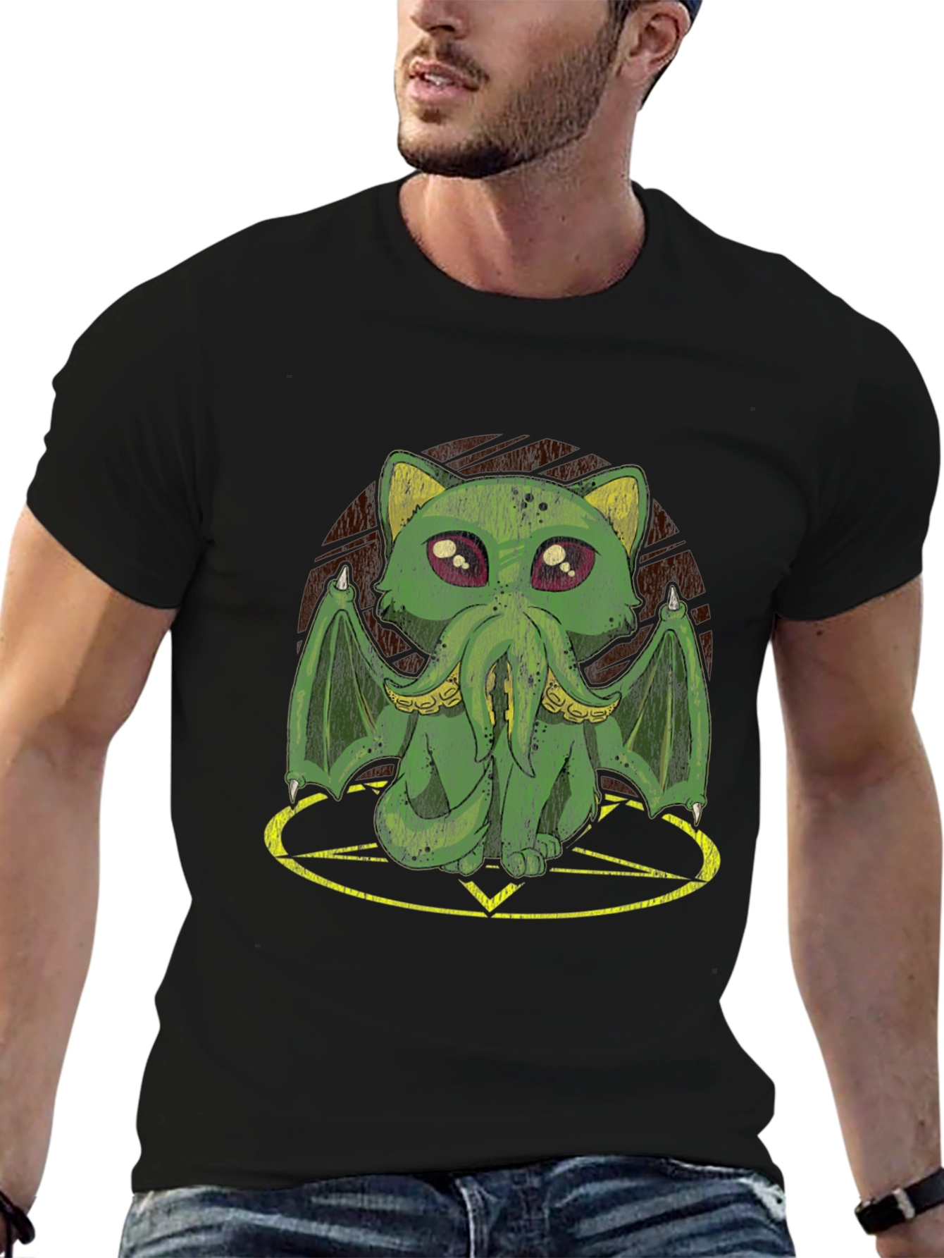 Cthulhu Cat T-Shirt - Black