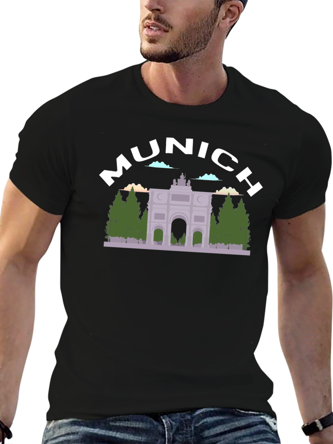 Munich Germany Graphic Tee - Black Cotton T-Shirt