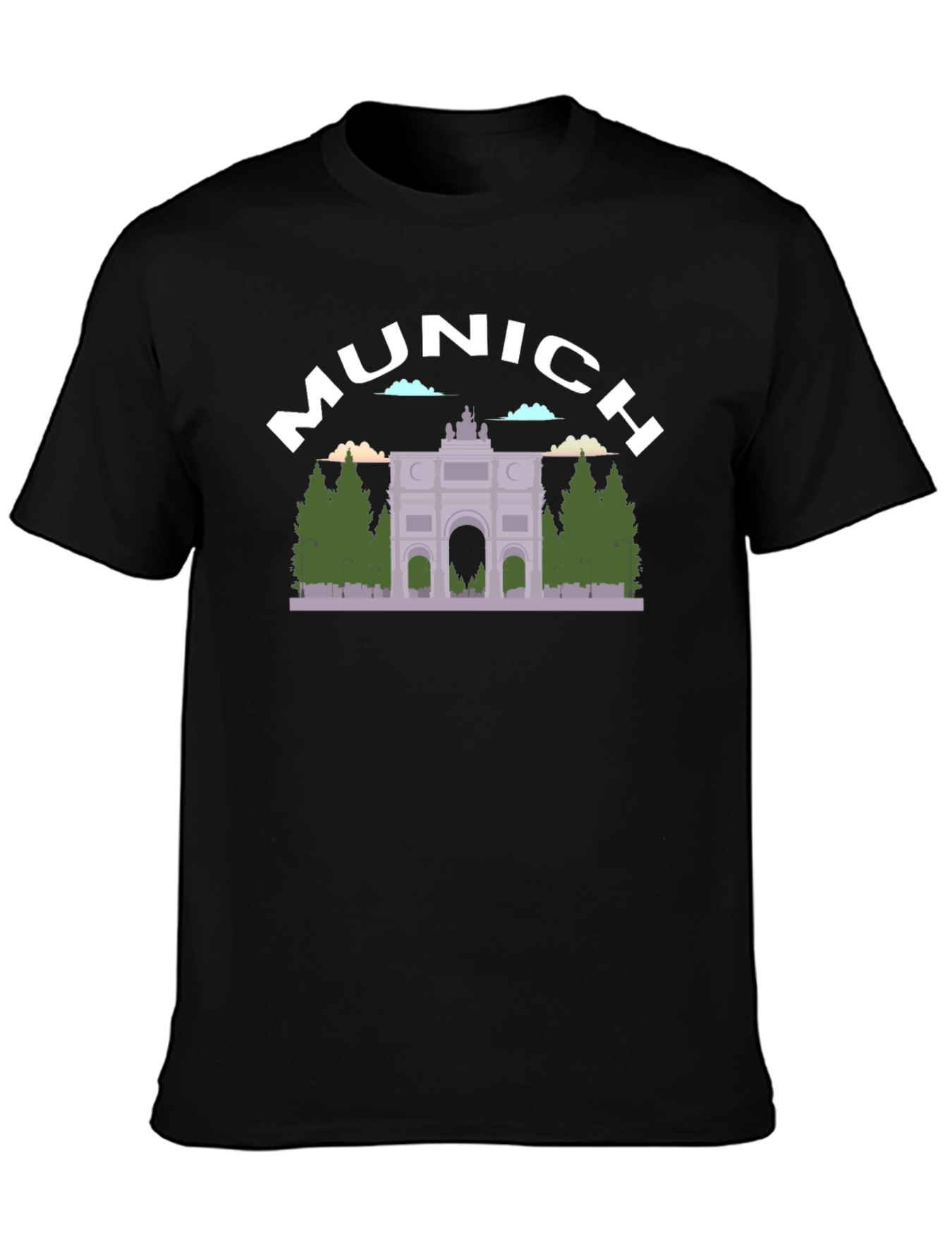 Munich Germany Graphic Tee - Black Cotton T-Shirt