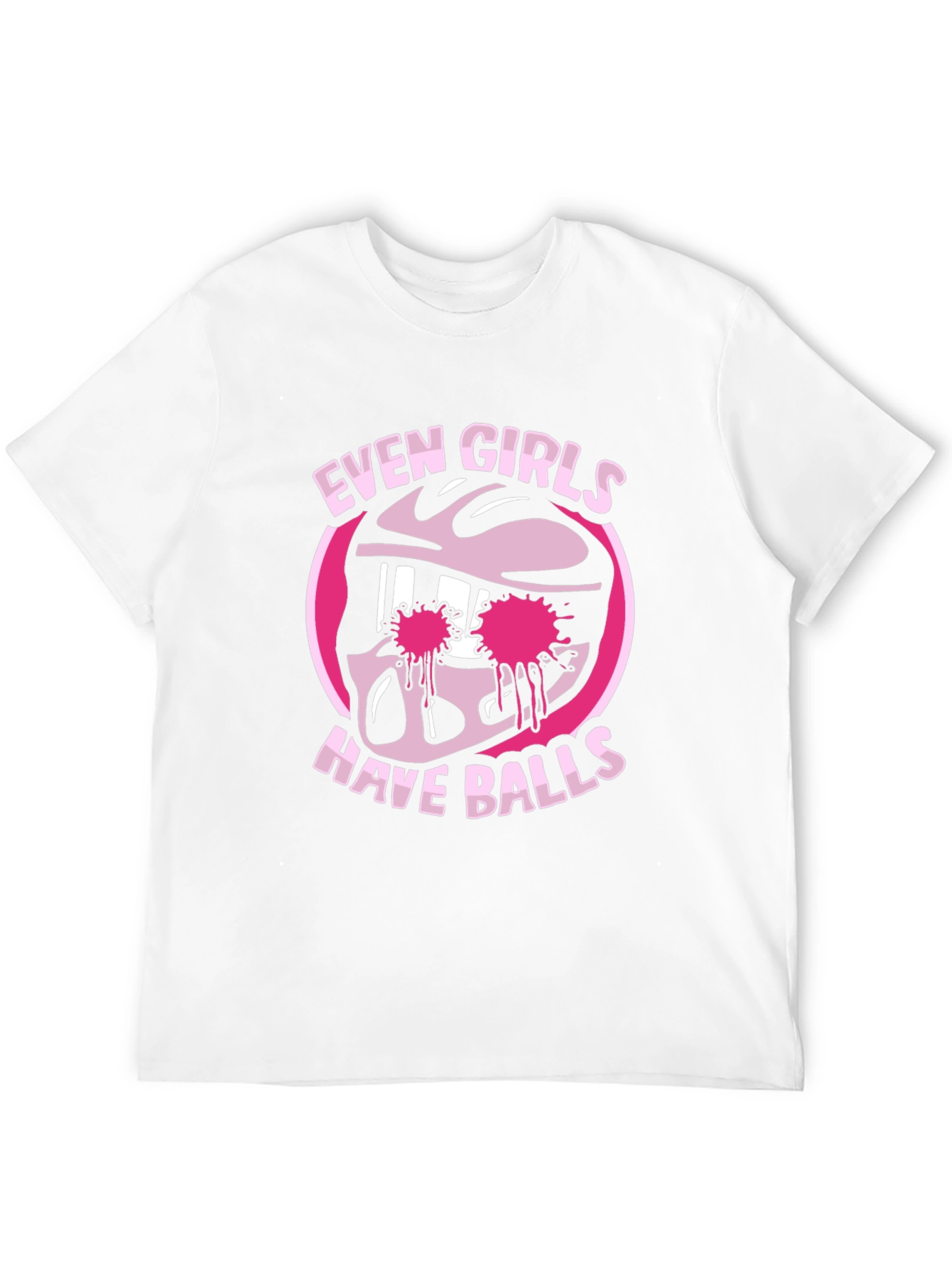 Even Girls Have Balls Graphic T-Shirt - Black